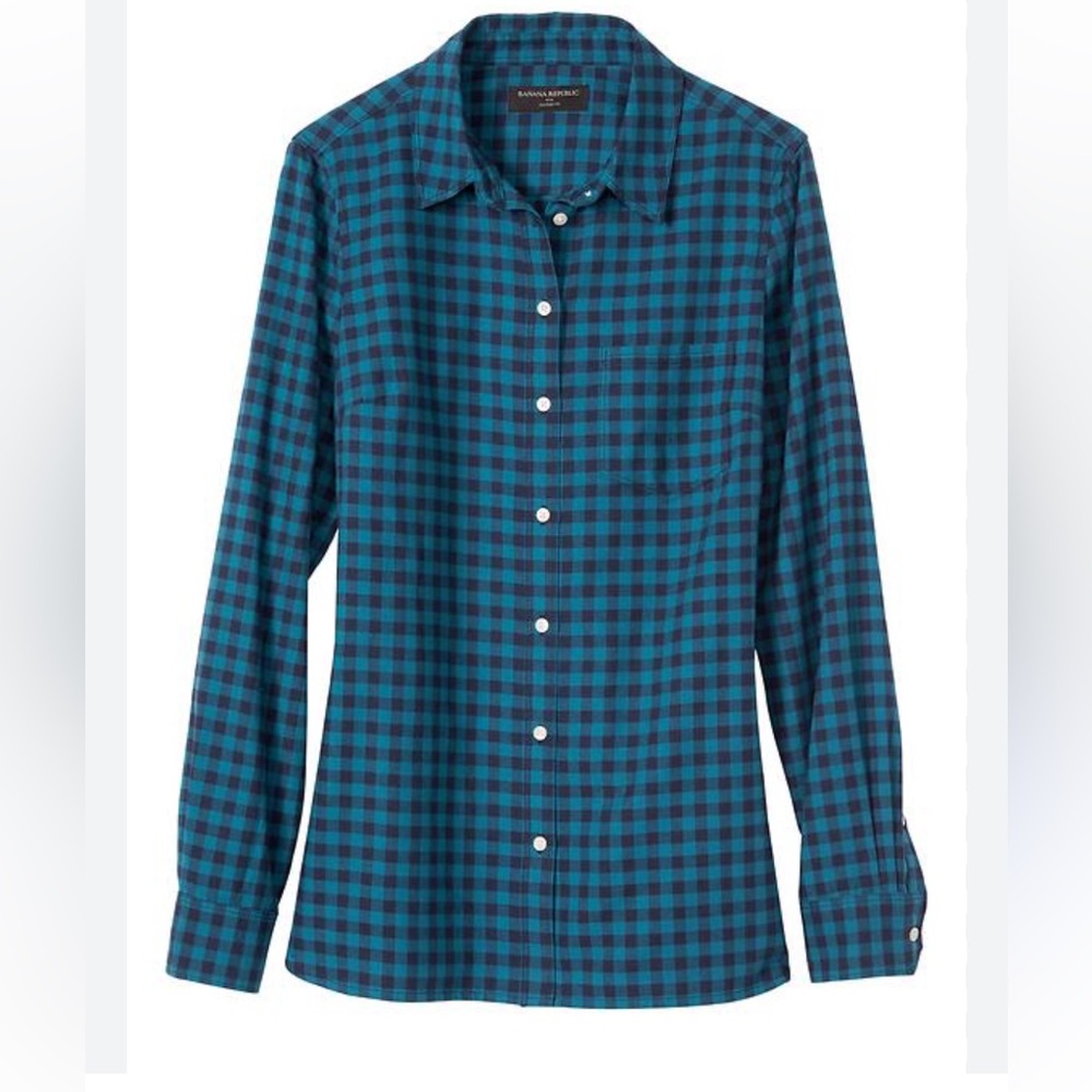 Blue Banana Republic Plaid Flannel Shirt